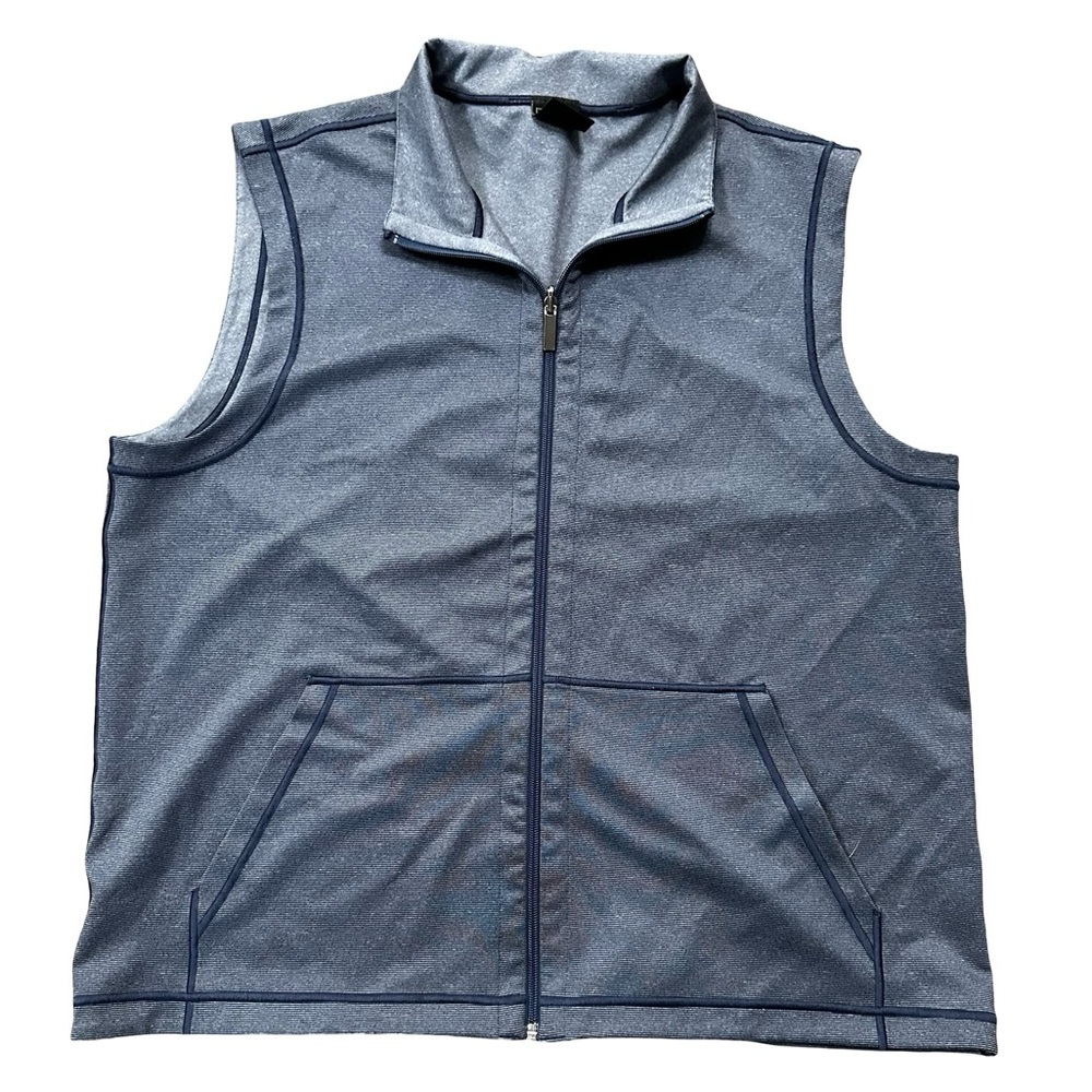 Jos. A. Bank Traveler Blue Full Zip Vest Medium Casual Sporty Business Career